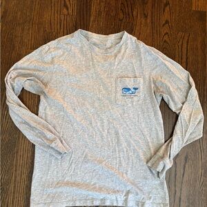 Vineyard Vines Gray Tee with Blue Logo